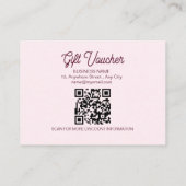 Moderne roze feestelijke kerstbusiness kortingskaartje (Achterkant)