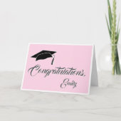 Moderne Roze Felicitaties Afstuderen Kaart (Voorkant)