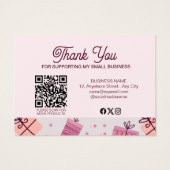 Moderne Roze Festiviteiten Zakelijk Prettig Kerstf Visitekaartje (Achterkant)