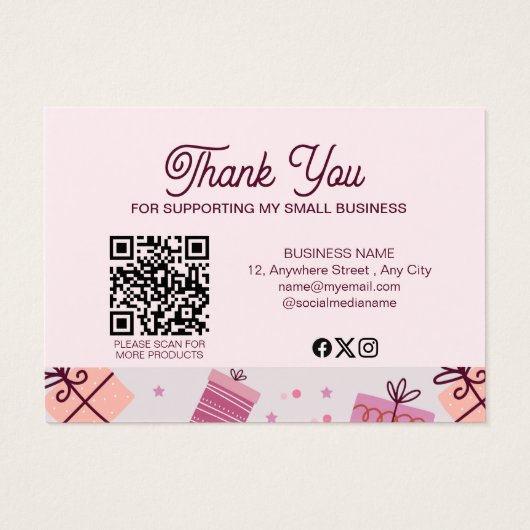 Moderne Roze Festiviteiten Zakelijk Prettig Kerstf Visitekaartje (Achterkant)