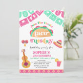 Moderne Roze Fiesta Taco Dinsdag 2e verjaardag Kaart (Staand voorkant)