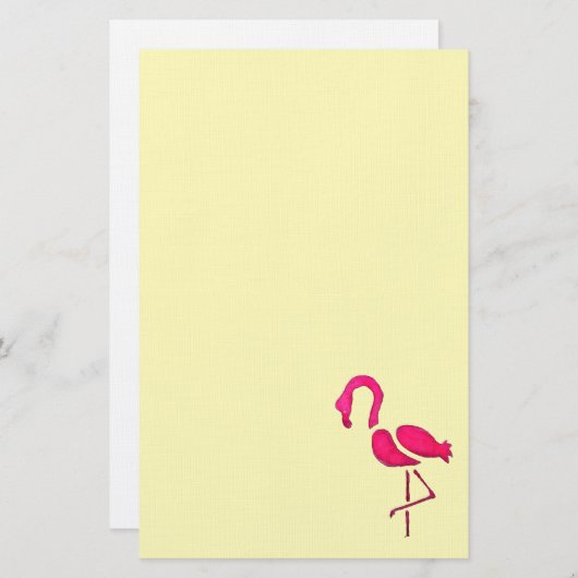 Moderne roze flamingo art verf briefpapier (Voorkant / Achterkant)