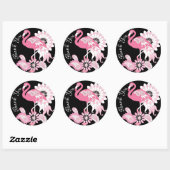 Moderne Roze Flamingo Bedankt Ronde Sticker (Vel)