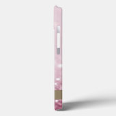 Moderne Roze Flamingo Bloem Glitter Bokeh Case-Mate iPhone Case (Achterkant / Links)