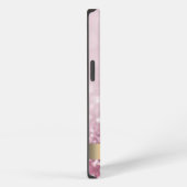Moderne Roze Flamingo Bloem Glitter Bokeh iPhone Hoesje (Rechterkant)