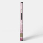 Moderne Roze Flamingo Bloem Glitter Bokeh iPhone Hoesje (Linkerkant)