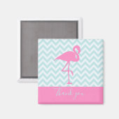 Moderne Roze Flamingo, Dank u Magneet (Voorkant / Achterkant)