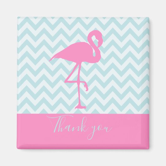 Moderne Roze Flamingo, Dank u Magneet (Voorkant)