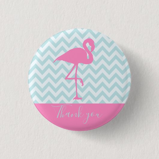 Moderne Roze Flamingo, Dank u Ronde Button 3,2 Cm (Voorkant)