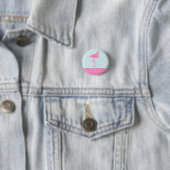 Moderne Roze Flamingo, Dank u Ronde Button 3,2 Cm (In situ)