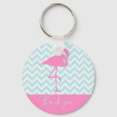 Moderne Roze Flamingo, Dank u Sleutelhanger (Voorkant)