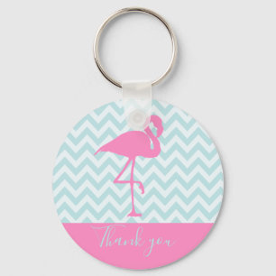 Moderne Roze Flamingo, Dank u Sleutelhanger