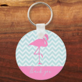 Moderne Roze Flamingo, Dank u Sleutelhanger (Voorkant)