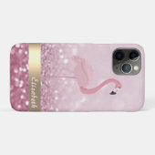 Moderne Roze Flamingo Glitter Bokeh - Gepersonalis Case-Mate iPhone Case (Achterkant (horizontaal))