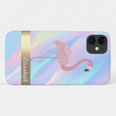 Moderne Roze Flamingo Holografisch Abstract Case-Mate iPhone Case (Achterkant (horizontaal))