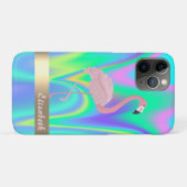 Moderne Roze Flamingo Holografisch - Gepersonalise Case-Mate iPhone Case (Achterkant (horizontaal))