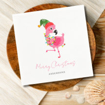 Moderne roze flamingo kerst