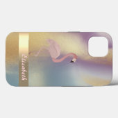 Moderne Roze Flamingo Kleurrijk Goud Case-Mate iPhone Case (Achterkant (horizontaal))