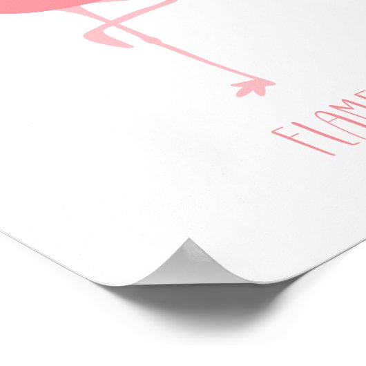 Moderne roze flamingo kunst poster (Hoek)
