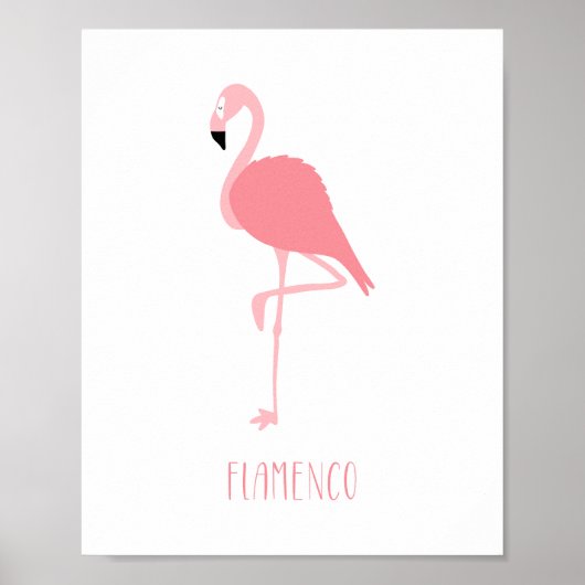 Moderne roze flamingo kunst poster (Voorkant)