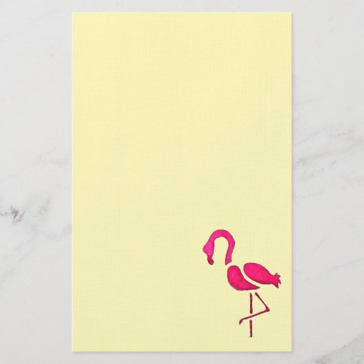 Moderne roze flamingo kunst verf briefpapier (Voorkant)