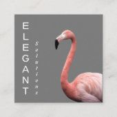 Moderne roze Flamingo Minimalist Square Business C Vierkante Visitekaartje (Voorkant)