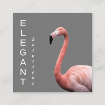 Moderne roze Flamingo Minimalist Square Business C