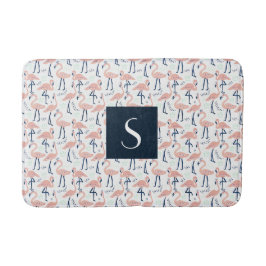 Moderne Roze Flamingo Monogram Badmat