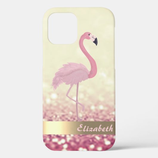 Moderne Roze Flamingo Ombre Glitter Bokeh Case-Mate iPhone Case (Achterkant)