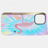 Moderne Roze Flamingo Tie Dye iPhone Hoesje (Achterkant horizontaal)