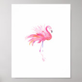 Moderne roze flamingo tropische Waterverf Poster (Voorkant)