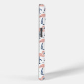 Moderne Roze Flamingo's Monogram Case-Mate iPhone Case (Achterkant / Rechts)