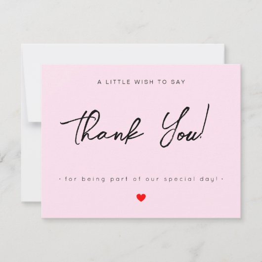 Moderne roze flatje voor zakelijke dank bedankkaart (Voorkant)