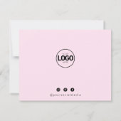 Moderne roze flatje voor zakelijke dank bedankkaart (Achterkant)