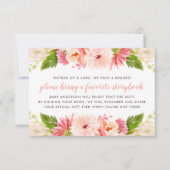 Moderne roze Floral Baby shower Book Request Card Kaart (Voorkant)