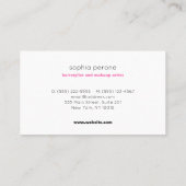 Moderne roze Floral Black en White Stripes Salon Visitekaartje (Achterkant)