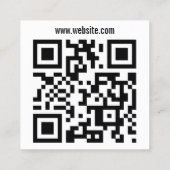 Moderne roze Floral Blogger QR-code Vierkante Visitekaartje (Achterkant)
