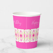 Moderne roze Floral Designer Papieren Bekers (Rechts)