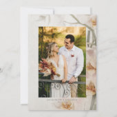 Moderne roze Floral Geometric Gold Glitter Orchids Save The Date (Achterkant)