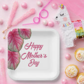 Moderne roze Floral Moederdag Party Papieren Bordje (Feest)