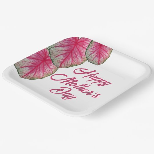 Moderne roze Floral Moederdag Party Papieren Bordje (Gebogen)