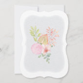 Moderne roze Floral opmerkelijk budget bruiloft Kaart (Achterkant)