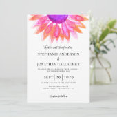 Moderne roze Floral QR Code Weddenschap Kaart (Staand voorkant)