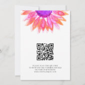 Moderne roze Floral QR Code Weddenschap Kaart (Achterkant)