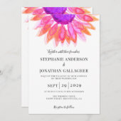 Moderne roze Floral QR Code Weddenschap Kaart (Voorkant / Achterkant)