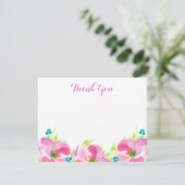 Moderne roze Floral Turquoise - aangepaste platte Kaart (Staand voorkant)