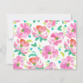 Moderne roze Floral Turquoise - aangepaste platte Kaart (Achterkant)