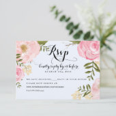 Moderne  roze Floral Wedding Online RSVP (Staand voorkant)