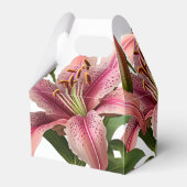 Moderne, roze, Florale gele en groene botanische Bedankdoosjes (Achterkant)