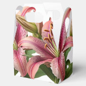 Moderne, roze, Florale gele en groene botanische Bedankdoosjes (Geopend)